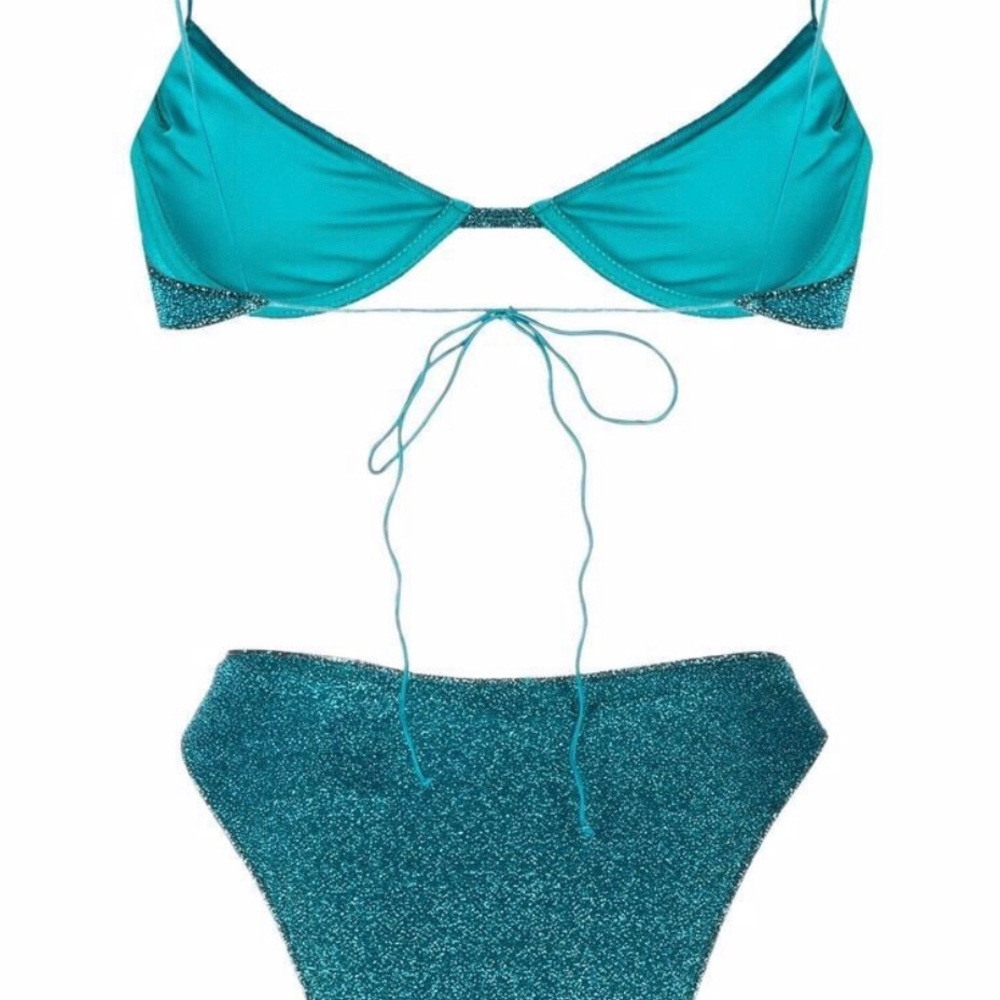 UNWORN Oséree blue sparkle bikini medium NWT - Picture 6 of 13